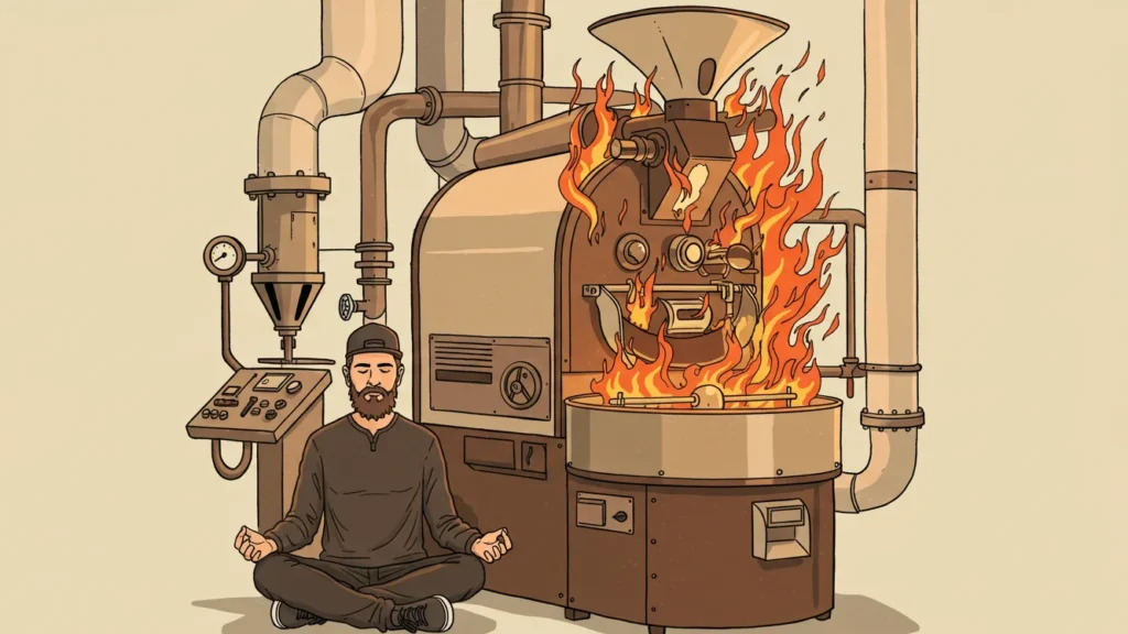5 Reasons Why I Fell in Love with Coffee Roasting—And You Can Too 4 meditating coffee roaster while burning coffee