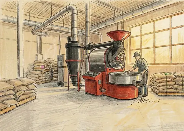 roasting in a roastery